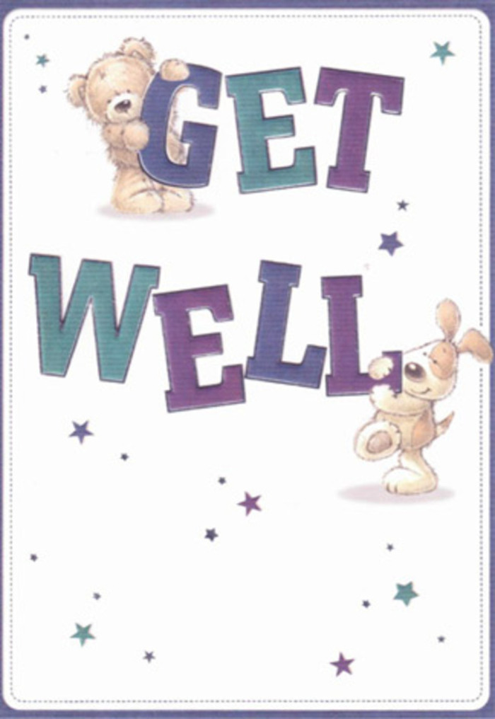 Celebrating hopeful wishes in the heart of Hemel Hempstead, this get well card features a heartening tableau: a plump teddy bear and an exuberant pup, each brimming with playful intent. Stars, painted in gradients of blue and amethyst, pirouette across a spotless background, conjuring a sense of wonder similar to sunsets over the Old Town's rooftops. The typography commands attention-big, rounded, and layered with rich purples and sea-greens-anchoring the illustration with cheerful assurance. The textures are soft and inviting; you can almost feel the bear's woolly hugs and the puppy's downy ears, details drawn so vividly that they recall the tactile pleasure of arranging roses and lisianthus in the cooler at Flowers Hemel Hempstead. Imagine pairing this card with a bouquet, its warmth extending down St. John's Road to someone on the mend. Every element, from the swirling stardust to the confident smile on each character, delivers a message imbued with sincerity and optimism, the scene woven with the care and gentle strength characteristic of Hemel Hempstead's close-knit community.
